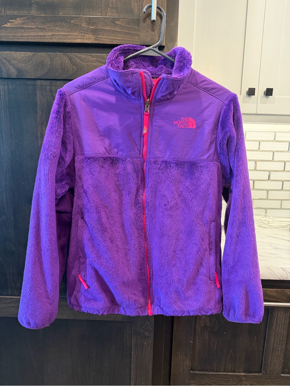 The North Face Kids Purple Full-Zip Fleece Jacket with Pink Accents